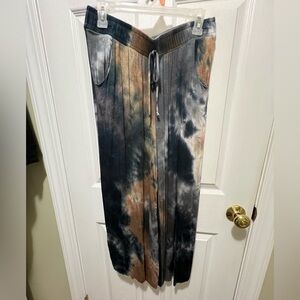 White Birch Tie-Dye Women’s Cropped Joggers - Blue, Brown, Gray